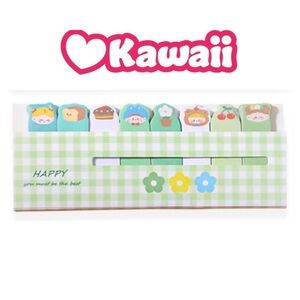 🏷️ cherry 🍒 bear flower green journal paper index tab sticky notes